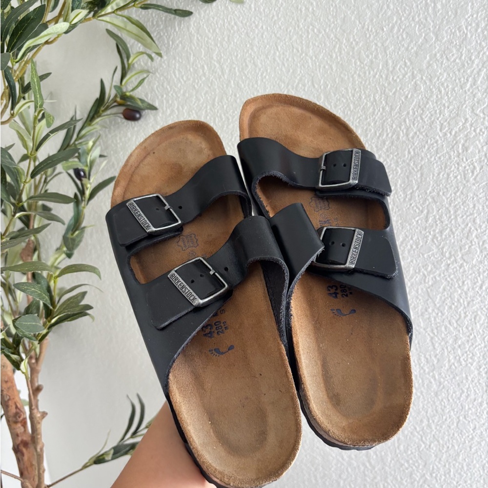 Birkenstock Arizona Black Double Strap Sandals Men’s 10 Softest Footbed